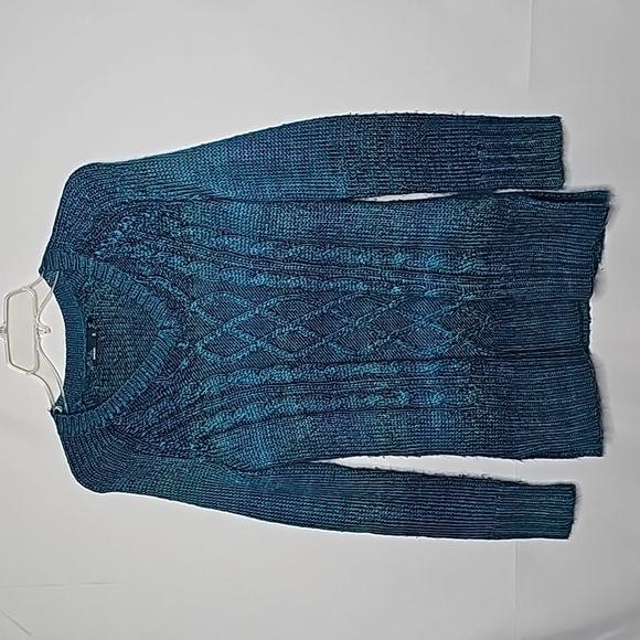 Prana Sweaters - Prana knit pullover green blue vneck warm winter fall sweater sz Small